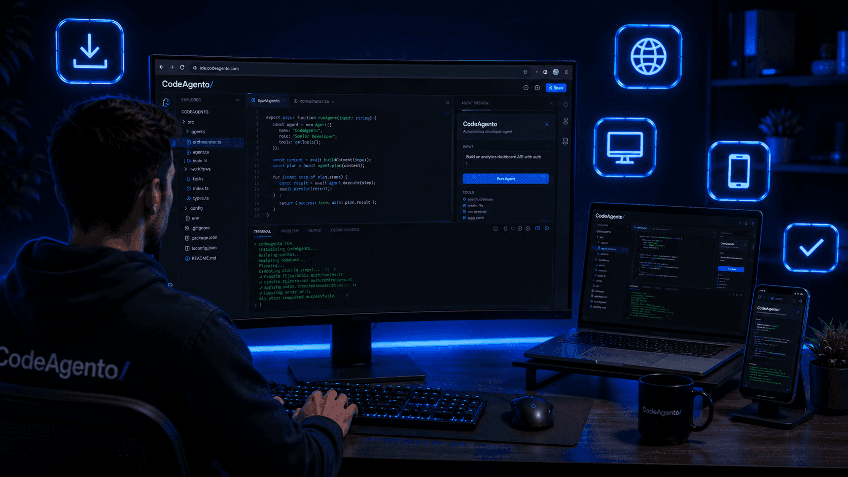 CodeAgento available on every platform