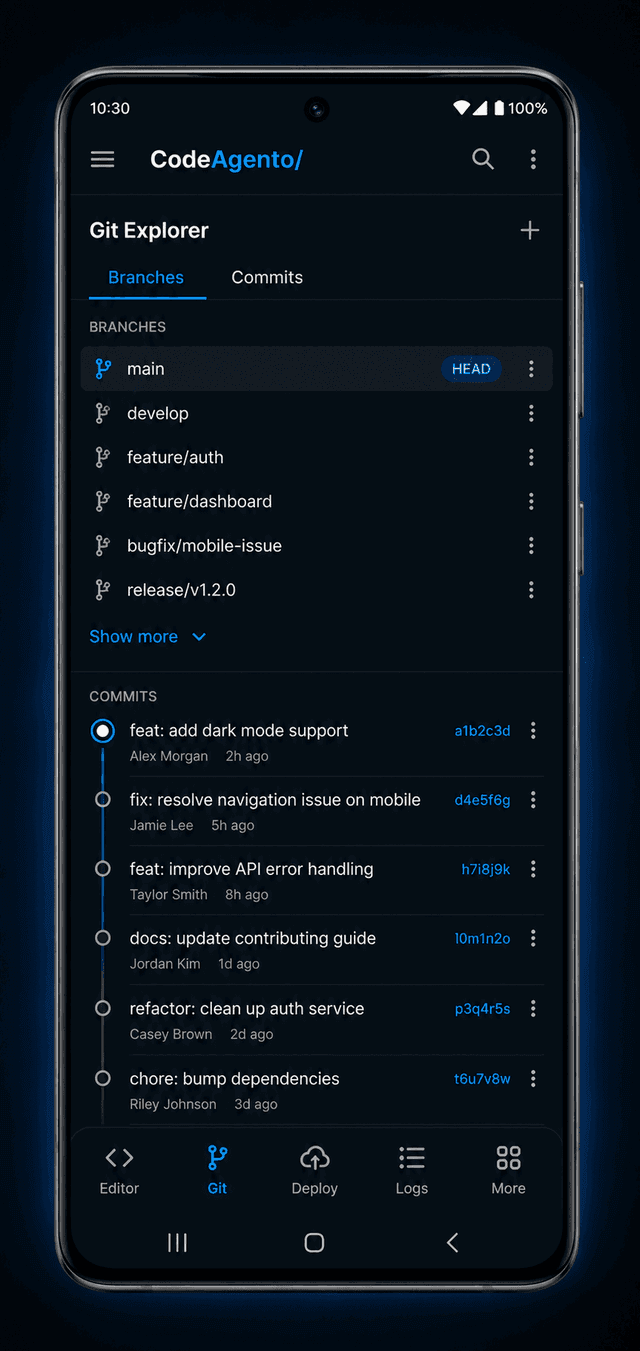 CodeAgento on Android