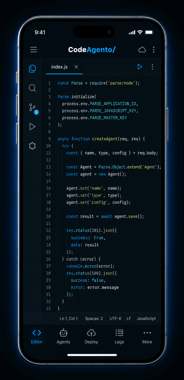 CodeAgento on iOS